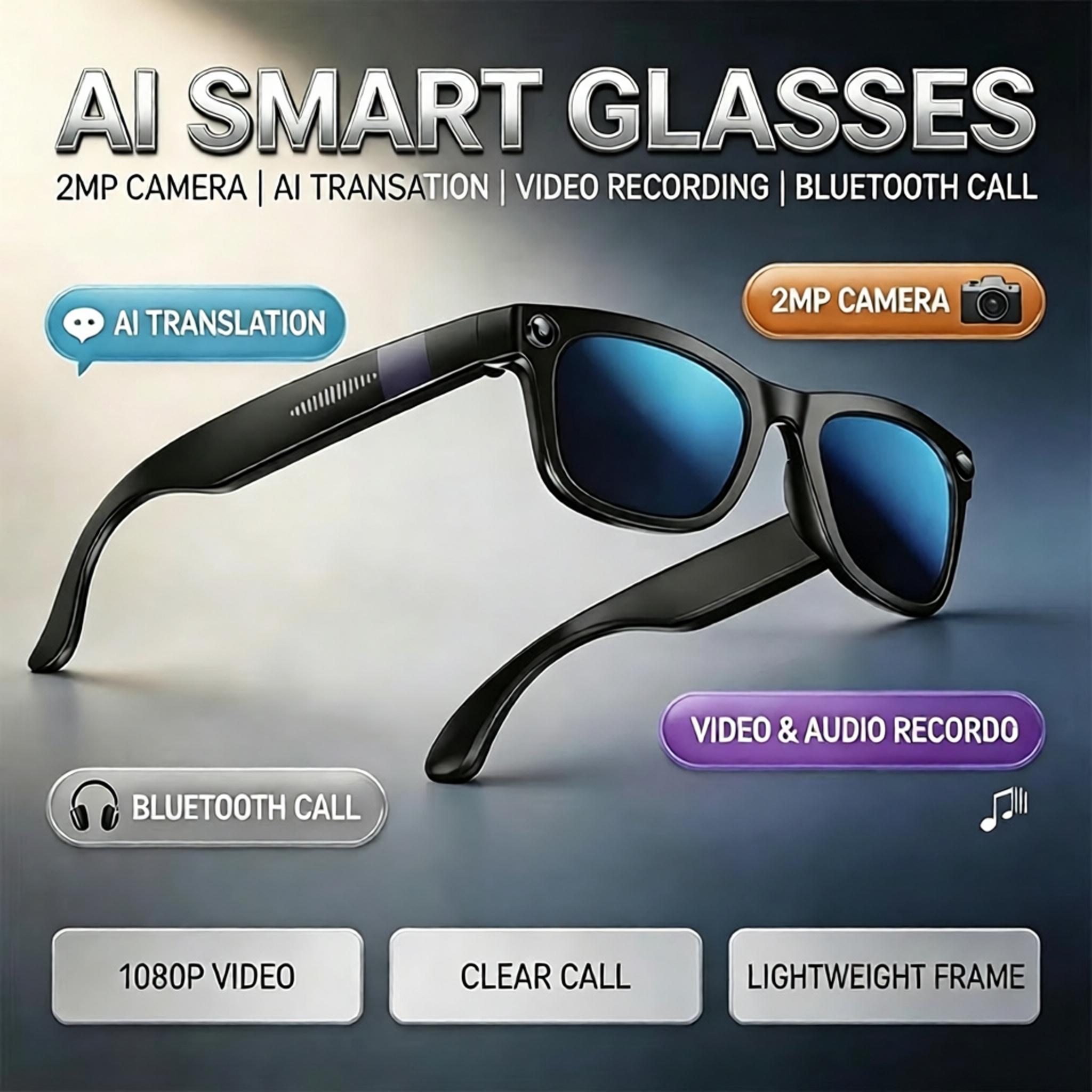 Audio Music Bluetooth - New AI Bluetooth Smart Glasses With