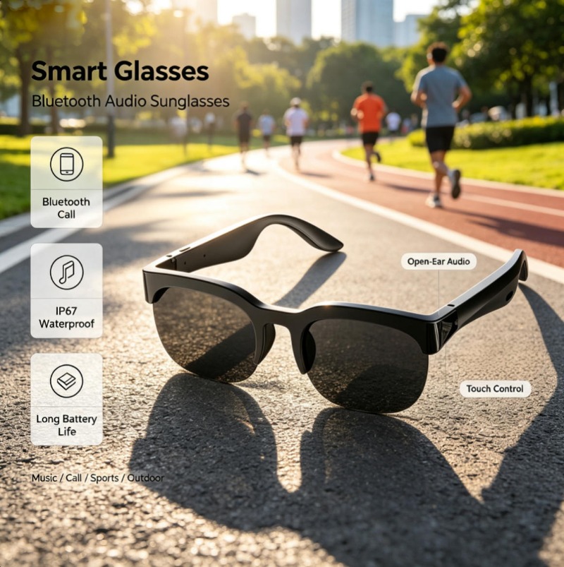 Audio Music Bluetooth - Bluetooth Audio Smart Glasses Open‑Ear Audio