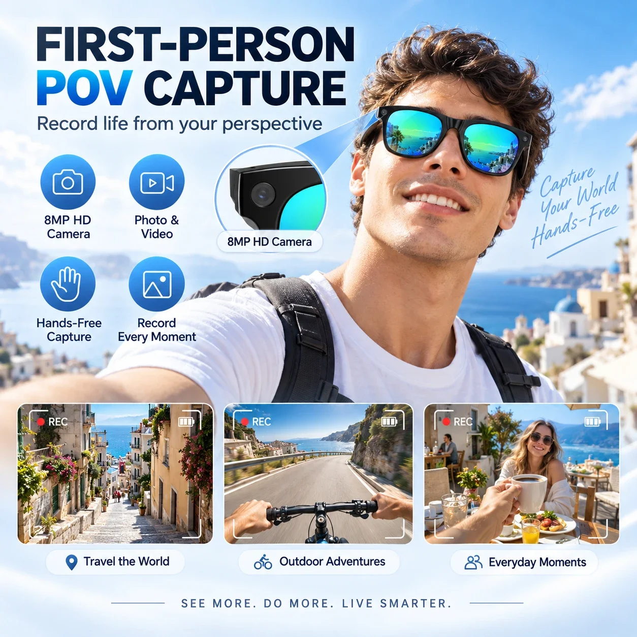 MT5-mini Smart Glasses 800W HD - Audio Music Online 评论和价格