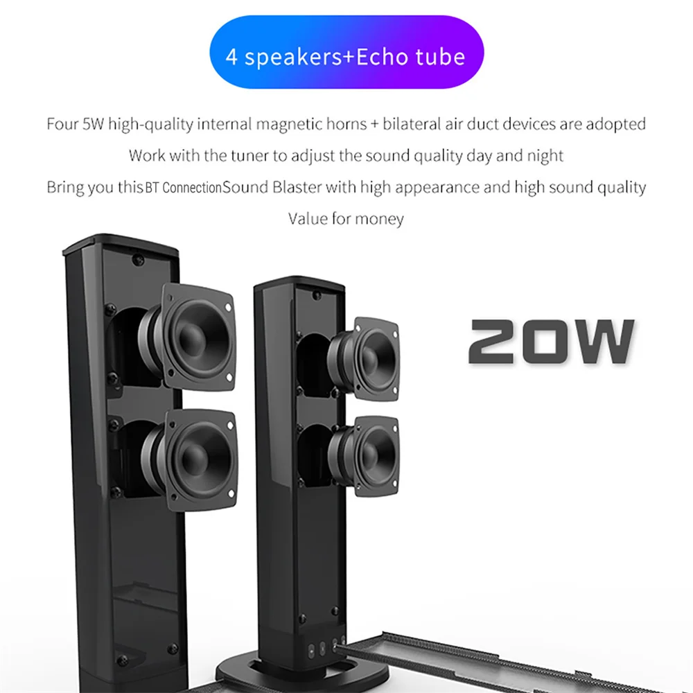 Wireless Bluetooth TV Sound Ba - Audio Music Center 评论和价格
