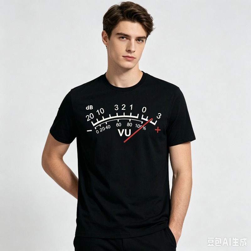 VU Meter dB Volume T-Shirt Men - Audio Music Volume 评论和价格