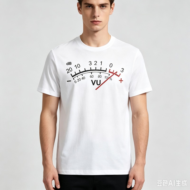 VU Meter dB Volume T-Shirt Men - Audio Music Volume 评论和价格