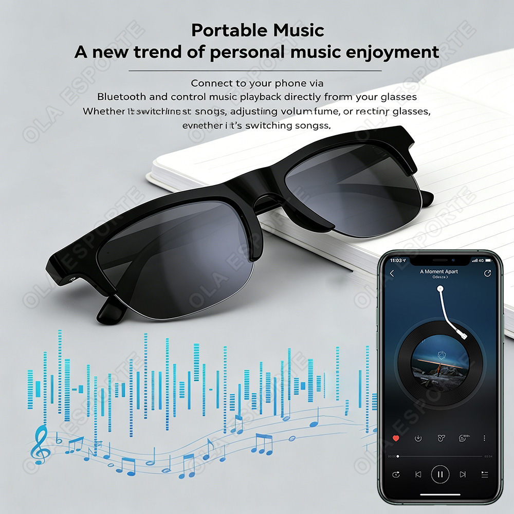 AI Smart Glasses HD Audio Blue - Audio Music Bluetooth 评论和价格