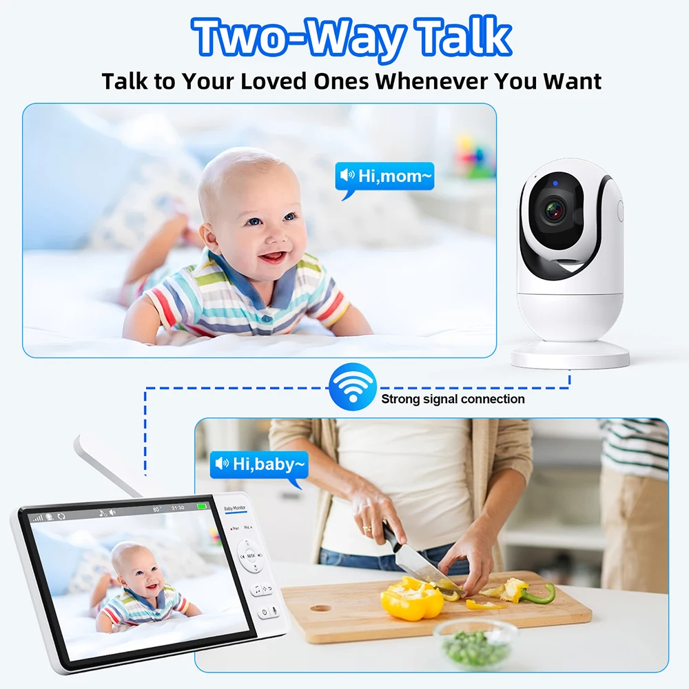 No WiFi 7 Inch Baby Monitor 2- - Audio Music To Video 评论和价格