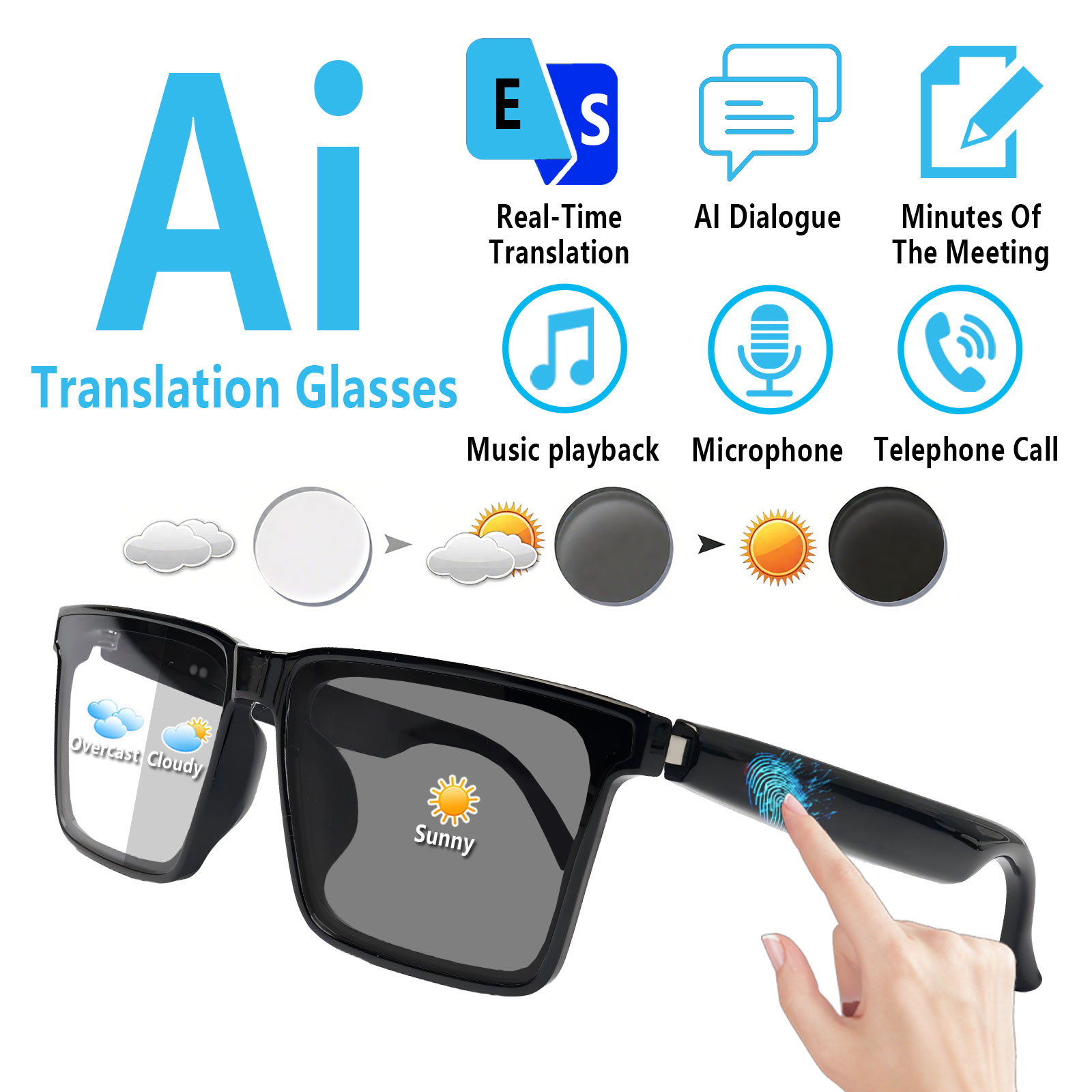 Smart Audio Glasses with Real- - Audio Music Bluetooth 评论和价格