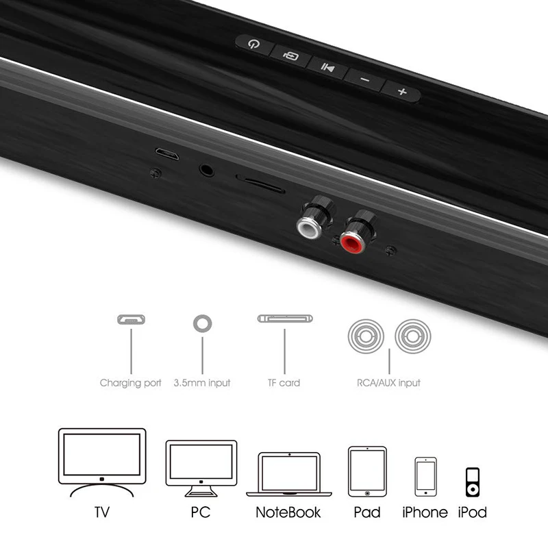 40W Soundbar TV Portable Bluet - Audio Music Visualizer 评论和价格