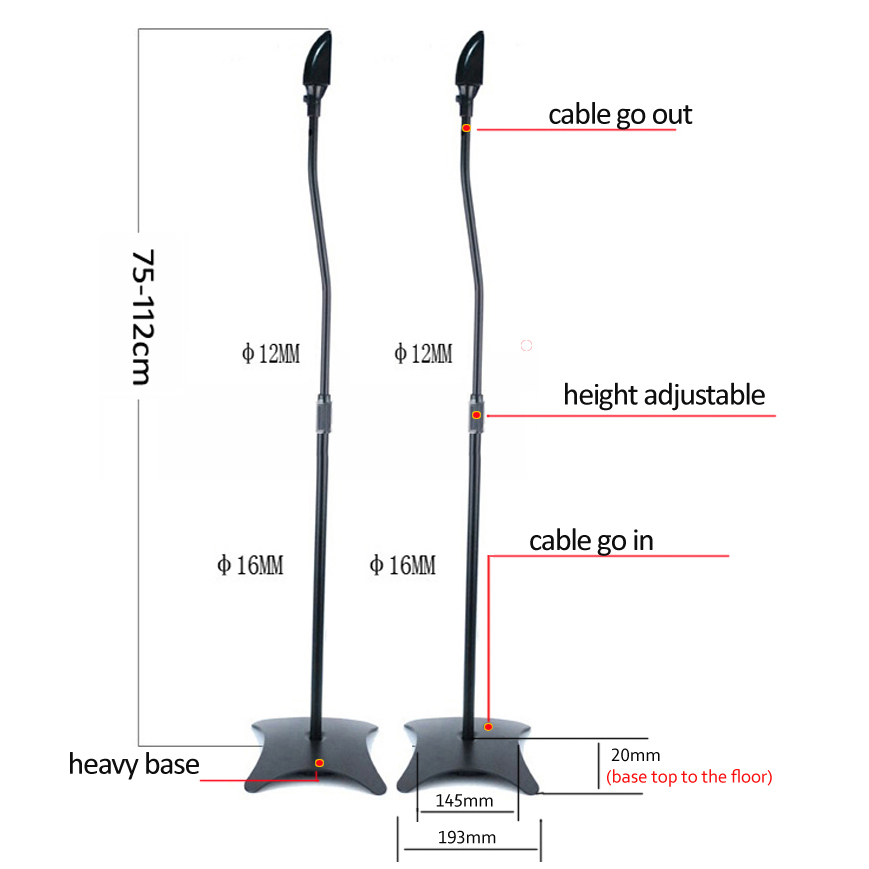 (1 set=1 Pair) SF06-II 75CM 11 - Speaker Stand Tripod 评论和价格