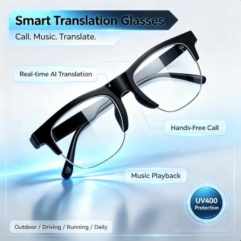 Smart Translation Glasses Real - Audio Music Bluetooth 评论和价格